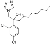 1H-Imidazole-1-ethanol, alpha-(2,4-dichlorophenyl)-alpha-((hexylthio)m ethyl)- Struktur