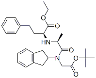 (S)-2-[(S)-1-[N-[(tert-Butoxycarbonyl)methyl]-N-(indan-2-yl)aminocarbonyl]ethylamino]-4-phenylbutyric acid ethyl ester Struktur