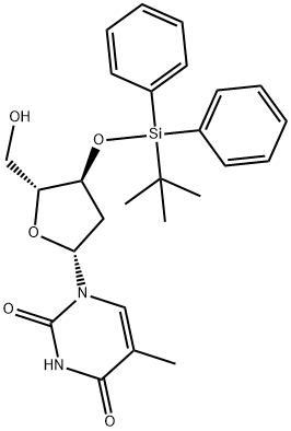 ((2R,4S,5R)-4-(tert-butyldiphenylsilyloxy)-5-(hydroxyMethyl)-tetrahydrofuran-2-yl)-5-MethylpyriMidine-2,4(1H,3H)-dione Struktur