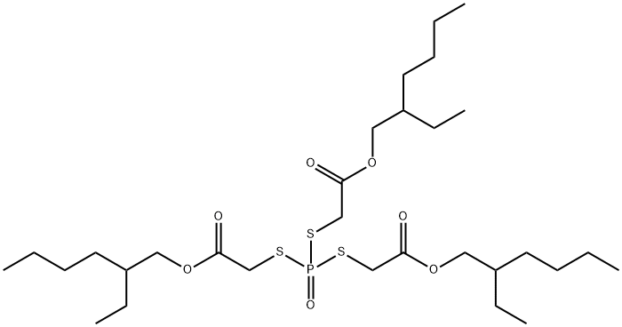 2-ethylhexyl 10-ethyl-4-[[2-[(2-ethylhexyl)oxy]-2-oxoethyl]thio]-7-oxo-8-oxa-3,5-dithia-4-phosphatetradecanoate 4-oxide Struktur