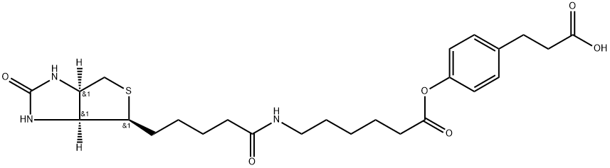 3-(4-(N-Biotinoyl-6-aminocaproyloxy)phenyl)propionic acid Struktur