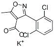 potassium 3-(2,6-dichlorophenyl)-5-methylisoxazole-4-carboxylate Struktur