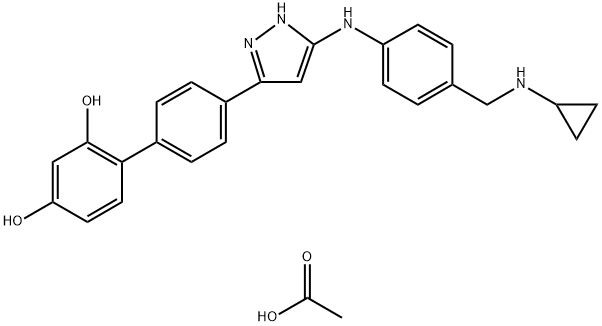 4'-[5-[[3-[(Cyclopropylamino)methyl]phenyl]amino]-1H-pyrazol-3-yl]-[1,1'-biphenyl]-2,4-dioldihydrochloride|