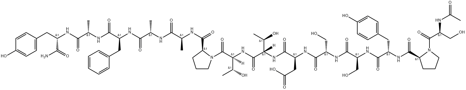 AC-SER-PRO-TYR-SER-SER-ASP-THR-THR-PRO-ALA-ALA-PHE-ALA-TYR-NH2 TRIFLUOROACETATE Struktur