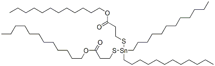 dodecyl 5,5-didodecyl-9-oxo-10-oxa-4,6-dithia-5-stannadocosanoate Struktur