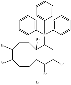 (2,5,6,10,11-pentabromocyclododecyl)triphenylphosphonium bromide Struktur