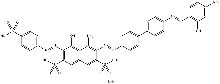 trisodium 4-amino-3-[[4'-[(4-amino-2-hydroxyphenyl)azo][1,1'-biphenyl]-4-yl]azo]-5-hydroxy-6-[(4-sulphonatophenyl)azo]naphthalene-2,7-disulphonate Struktur