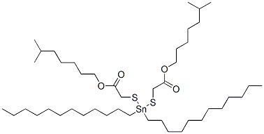 diisooctyl 2,2'-[(didodecylstannylene)bis(thio)]diacetate Struktur