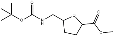 Methyl 5-[(tert-butoxycarbonylamino)methyl]tetrahydrofuran-2-carboxylate Struktur