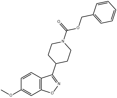 6-Methoxy-3-[4-(N-benzyloxycarbonyl)piperidinyl]-1,2-benzisoxazole Struktur