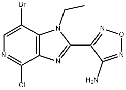 4-(7-bromo-4-chloro-1-ethyl-1H-imidazo[4,5-c]pyridin-2-yl)-1,2,5-oxadiazol-3-amine Struktur