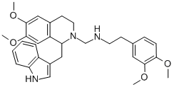 2(1H)-Isoquinolinemethanamine, 3,4-dihydro-6,7-dimethoxy-N-(2-(3,4-dim ethoxyphenyl)ethyl)-1-(1H-indol-3-ylmethyl)- Struktur