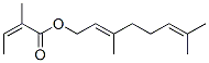 (E)-3,7-dimethyl-2,6-octadienyl 2-methylisocrotonate Struktur