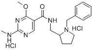 5-Pyrimidinecarboxamide, N-((1-benzyl-2-pyrrolidinyl)methyl)-4-methoxy -2-(methylamino)-, dihydrochloride Struktur