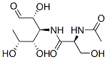 3-((N-acetylseryl)amino)-3,6-dideoxyglucose Struktur