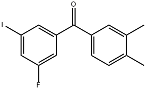 3,5-DIFLUORO-3',4'-DIMETHYLBENZOPHENONE Struktur