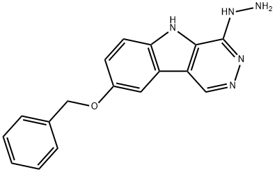 4H-Pyridazino(4,5-b)indol-4-one, 3,5-dihydro-8-(phenylmethoxy)-, hydra zone Struktur