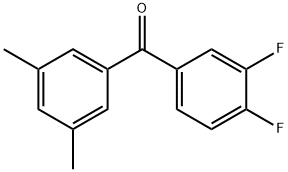 3,4-DIFLUORO-3',5'-DIMETHYLBENZOPHENONE Struktur