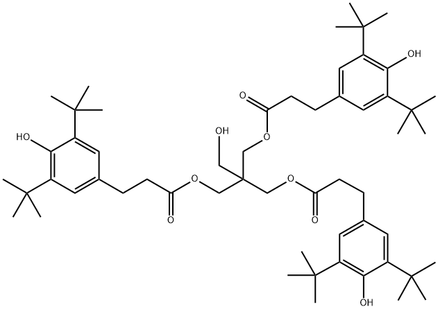 Benzenepropanoic acid, 3,5-bis(1,1-dimethylethyl)-4-hydroxy-, 2-3-3,5-bis(1,1-dimethylethyl)-4-hydroxyphenyl-1-oxopropoxymethyl-2-(hydroxymethyl)-1,3-propanediyl ester Struktur