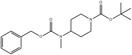 TERT-BUTYL 4-((BENZYLOXYCARBONYL)(METHYL)AMINO)PIPERIDINE-1-CARBOXYLATE Struktur