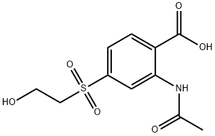 2-(acetamido)-4-[(2-hydroxyethyl)sulphonyl]benzoic acid Struktur