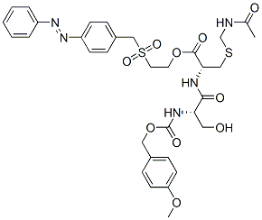 2-[[4-(phenylazo)benzyl]sulphonyl]ethyl S-(acetamidomethyl)-N-[N-[(4-methoxybenzyloxy)carbonyl]-L-seryl]-L-cysteinate Struktur