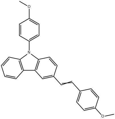 3-[2-(4-Methoxyphenyl)ethenyl]-9-(4-methoxyphenyl)-9H-carbazole Struktur