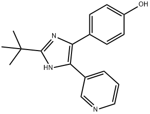 4-(5-pyridin-3-yl-2-tert-butyl-3H-imidazol-4-yl)phenol Struktur