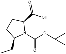 (2S,5S)-N-Boc-5-ethylpyrrolidine-2-carboxylic acid Struktur