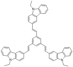 1,3,5-TRIS(2-(9-ETHYLCABAZYL-3)ETHYLENE& Struktur