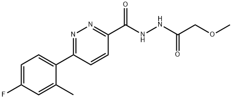 3-Pyridazinecarboxylic acid, 6-(4-fluoro-2-methylphenyl)-, 2-(methoxyacetyl)hydrazide Struktur