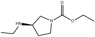 1-Pyrrolidinecarboxylic  acid,  3-(ethylamino)-,  ethyl  ester,  (3R)- Struktur