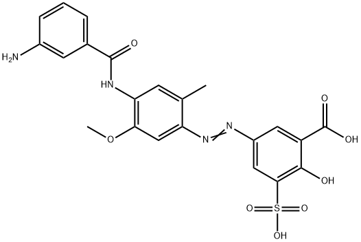 5-[[4-[(3-aminobenzoyl)amino]-5-methoxy-2-methylphenyl]azo]-3-sulphosalicylic acid Struktur