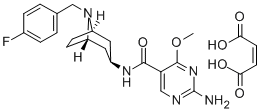 5-Pyrimidinecarboxamide, 2-amino-N-(8-(p-fluorobenzyl)-3-beta-nortropa nyl)-4-methoxy-, monomaleate Struktur