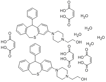 1-Piperazineethanol, 4-(6,11-dihydro-11-phenyldibenzo(b,e)thiepin-3-yl )-, (Z)-2-butenedioate, hydrate (2:4:5) Struktur