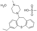 3-Ethyl-11-(4-methylpiperazino)-10,11-dihydrodibenzo(b,f)thiepin metha nesulfonate hemihydrate Struktur