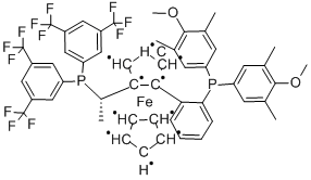 (S)-1-{(S)-2-[2-[BIS(4-METHOXY-3,5-DIMETHYLPHENYL)PHOSPHINO]PHENYL]FERROCENYL}-E Struktur