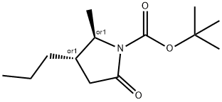 1-PYRROLIDINECARBOXYLIC ACID, 2-METHYL-5-OXO-3-PROPYL-, 1,1-DIMETHYLETHYL ESTER, (2R,3S)-REL- Struktur