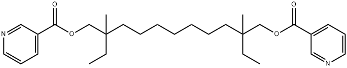 [2-ethyl-2,10-dimethyl-10-(pyridine-3-carbonyloxymethyl)dodecyl] pyrid ine-3-carboxylate Struktur