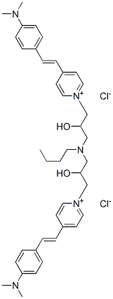 1,1'-[(butylimino)bis(2-hydroxypropane-1,3-diyl)]bis[4-[2-[4-(dimethylamino)phenyl]vinyl]pyridinium] dichloride Struktur