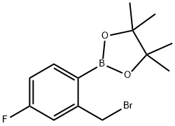 2-Bromomethyl-4-fluorophenylboronic acid pinacol ester Struktur