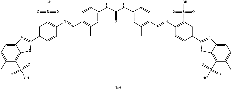 tetrasodium 2,2'-[carbonylbis[imino(2-methyl-p-phenylene)azo(3-sulphonato-p-phenylene)]]bis[6-methylbenzothiazole-7-sulphonate] Struktur