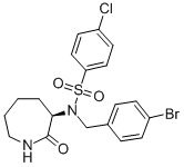 N-[(4-bromophenyl)methyl]-4-chloro-N-[(3R)-hexahydro-2-oxo-1H-azepin-3-yl]-Benzenesulfonamide Struktur