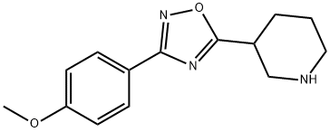 Piperidine, 3-[3-(4-Methoxyphenyl)-1,2,4-oxadiazol-5-yl]- Struktur