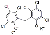 potassium hydrogen 2,2'-methylenebis[3,4,6-trichlorophenolate] Struktur