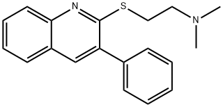 2-((2-(dimethylamino)ethyl)thio)-3-phenylquinoline Struktur