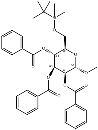 Methyl-6-O-(tert.-butyldimethylsilyl)-2,3,4-tri-O-benzoyl-α-D-mannopyranoside Struktur