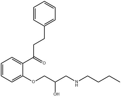 1-Propanone, 1-(2-(3-(butylamino)-2-hydroxypropoxy)phenyl)-3-phenyl- Struktur