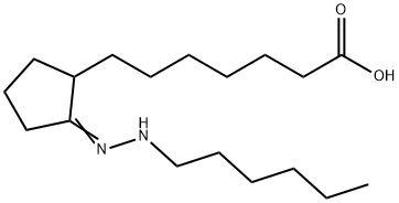 2-(6-carboxyhexyl)cyclopentanone hexylhydrazone Struktur