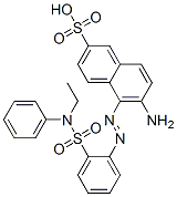 6-amino-5-[[2-[(ethylphenylamino)sulphonyl]phenyl]azo]naphthalene-2-sulphonic acid Struktur